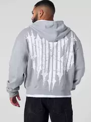 YOUNGLA Zip-Up Hoodie for Men and Women, Outdoor Sports Fitness Casual Running Jacket, Vintage American Streetwear