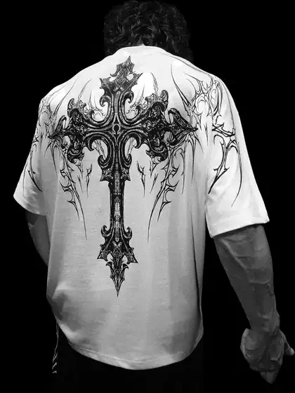 American Dark Style Breathedivinity Men's Large Size T-Shirt Sports Casual Fitness Cotton Trendy Brand Short Sleeve