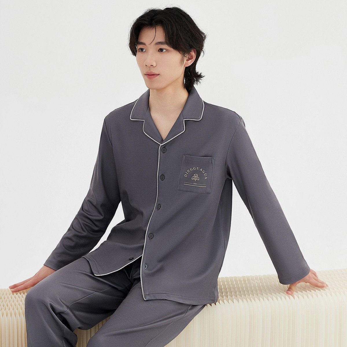 睡衣男士春秋款春秋季纯棉长袖家居服男款全棉秋冬款冬季薄款套装