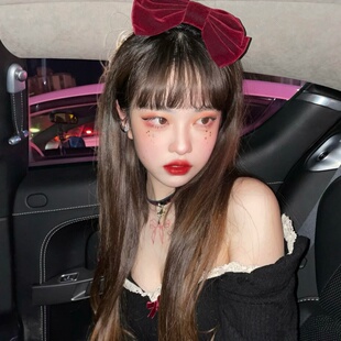 限定氛围 丝绒大蝴蝶结发饰发夹2024年新款圣诞节高级感头饰发卡