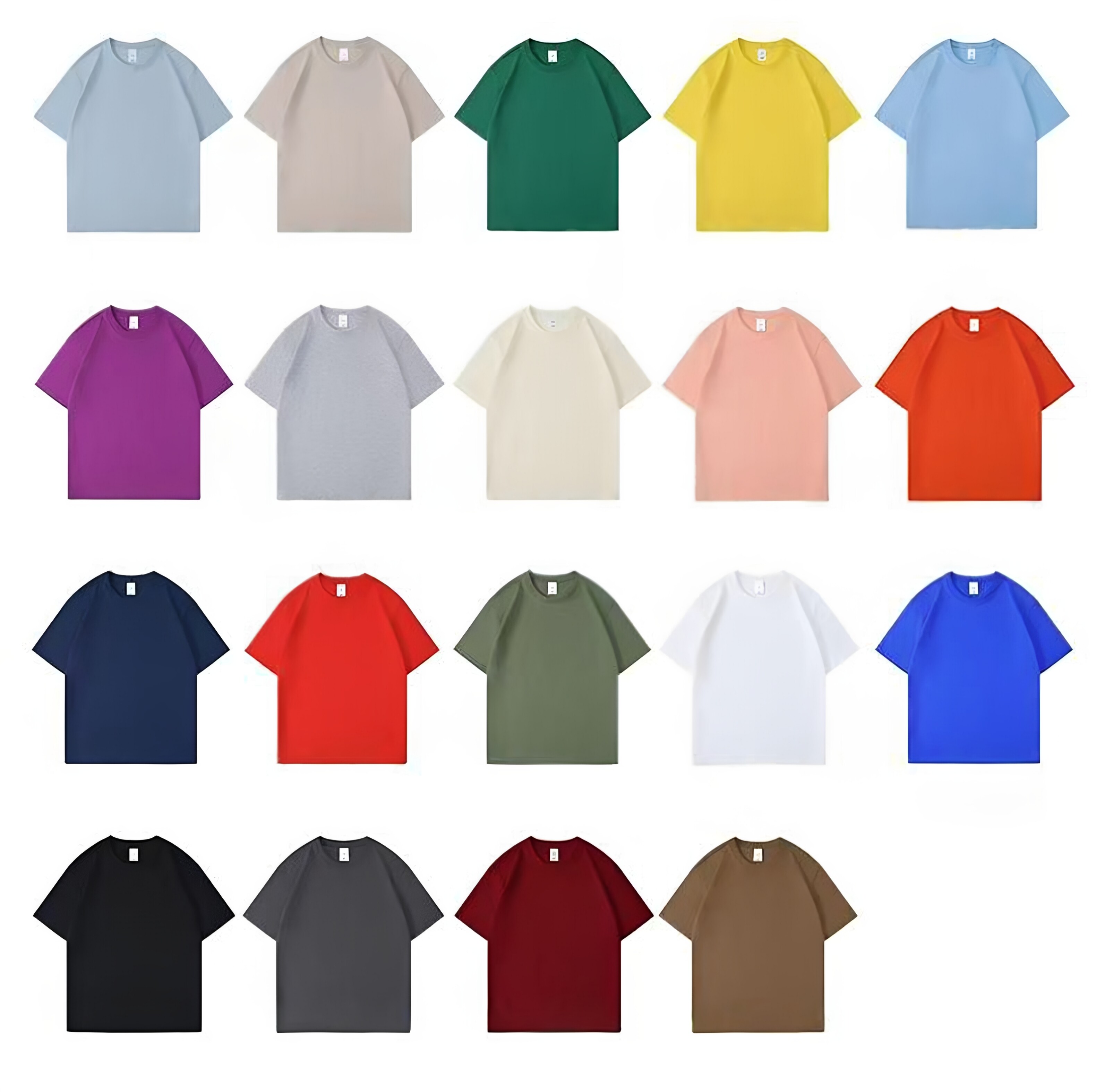 男女宽松180克精梳棉短袖班服订工作服定做文化衫圆领T恤logo定制 - 实物图