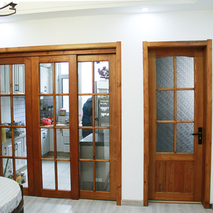 实木门松木樟子松原木民俗民宿酒店门头店铺平开门定制定做造型门