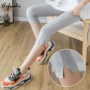 Quần legging màu xám nữ mặc mùa hè 2019 mới mỏng bó sát bảy điểm quần cotton thể thao hoang dã - Quần tây thường quần vải nữ