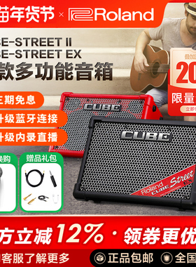 Roland罗兰音箱CUBE STREET EX户外网红直播吉他弹唱充电蓝牙音响