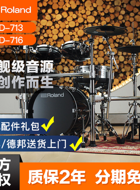 罗兰电子鼓罗兰TD713架子鼓成人专业演奏考级6鼓4镲TD716+PM200