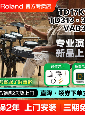 ROLAND罗兰电鼓TD313家用练习TD316演出17kvx2电子架子鼓VAD313