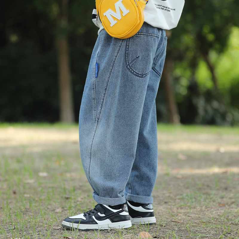 男童牛仔裤春秋款中大儿童休闲宽松长裤男孩帅气休闲裤子2024新款