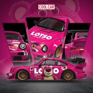 Cool Car 1:64 保时捷964 集装箱 草莓熊 系列仿真合金汽车模型