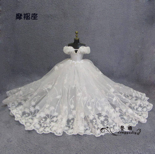 冬雨手工bjd6分婚纱材料包婚庆礼物diy纸样娃娃diy 教程摩羯座