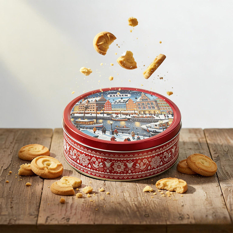 加拿大进口Kelsen凯尔森丹麦蓝罐黄油曲奇饼干糕点早餐零食454g
