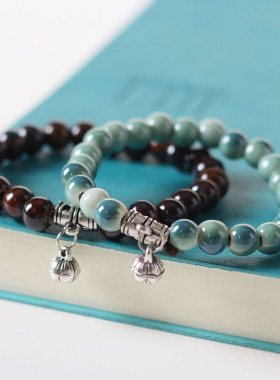 景德镇甜美饰品陶瓷串珠手链个性全珠手链莲蓬手链学生女摆摊货源