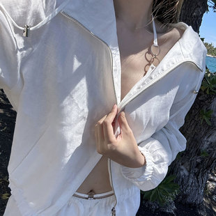 现货 P贵气休闲 静奢老钱风 全亚麻连帽外套 重磅