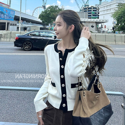 「Fleecy甜心结」27绵羊毛镂空蝴蝶结小香针织开衫上衣女