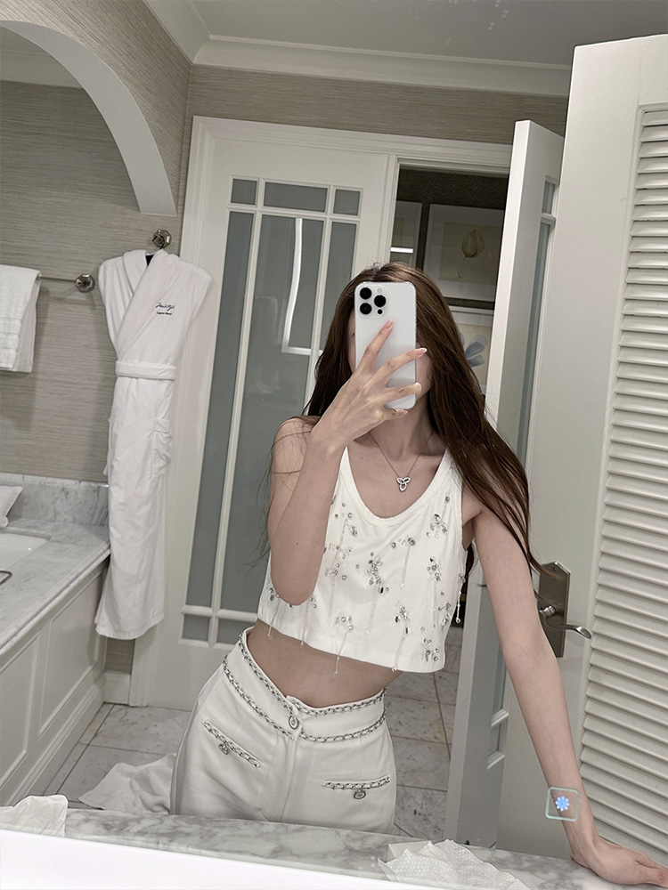 【现货】【Cali Vibe】手工钉珠 精致背心上衣