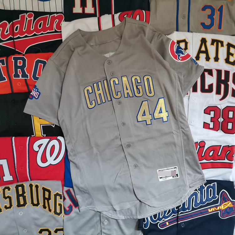 메이저 리그 야구 컵스 남성용 및 여성용 자수 문자 줄무늬 야구 유니폼 대형 반팔 카디건 팀 빌딩 활동 탑