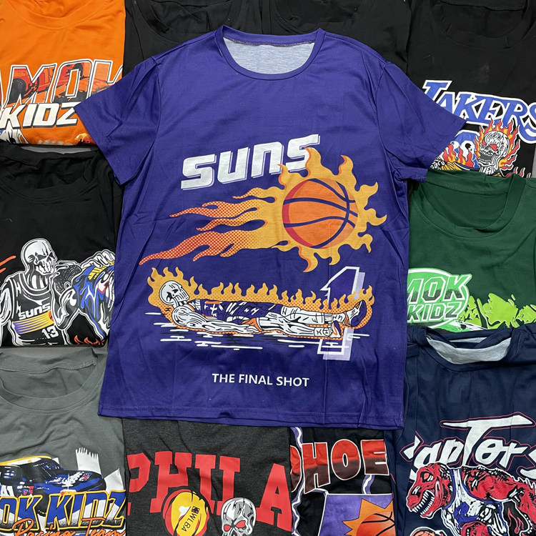 남성과 여성을위한 미국 맞춤형 복고풍 힙합 저지 티셔츠 여름 반팔 인쇄 된 문자 속건성 피트니스 스포츠 탑