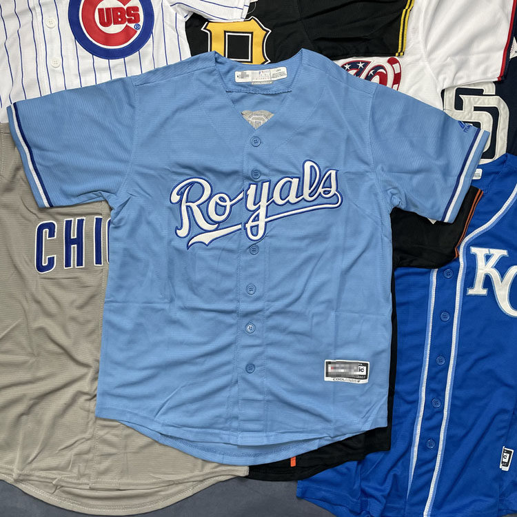 유럽과 미국의 남녀 야구 유니폼 반팔 가디건 자수 아동용 힙합 힙합 유니폼 트레이닝 유니폼 부모자식 의류