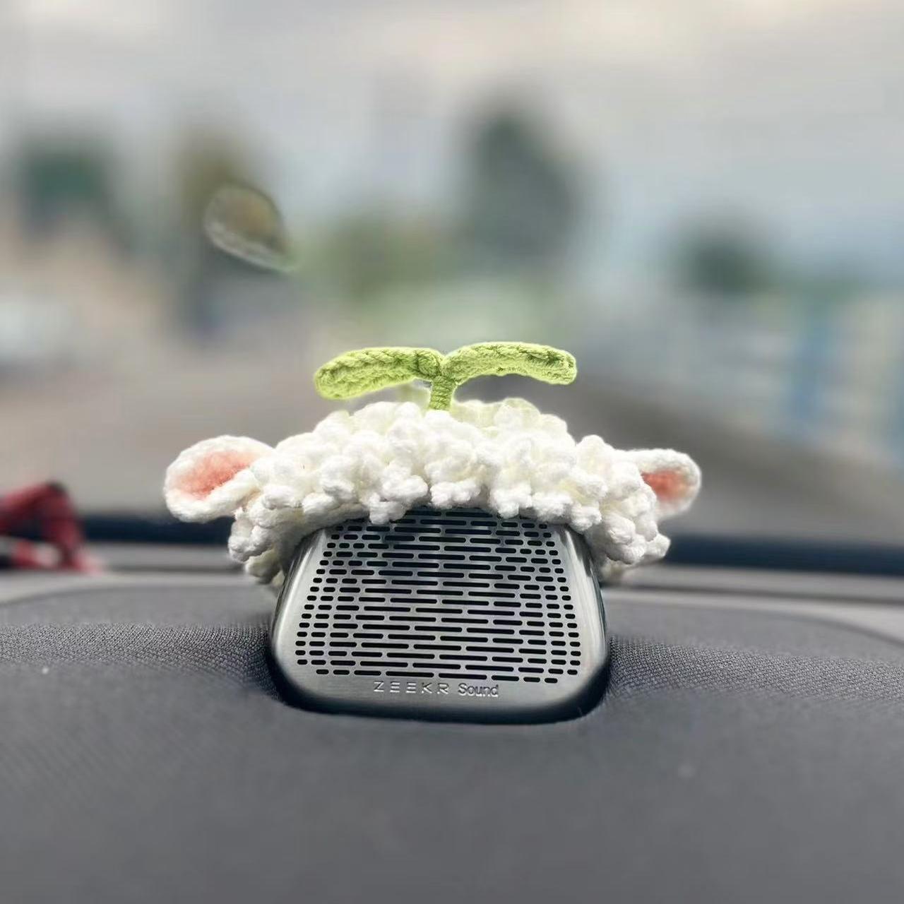 针织向日葵毛线卡通搞怪儿童发夹