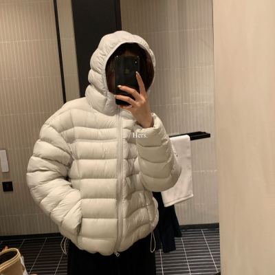 hers 一勺甜 冬季高克重90%白鸭绒排骨连帽羽绒服百搭厚外套92729