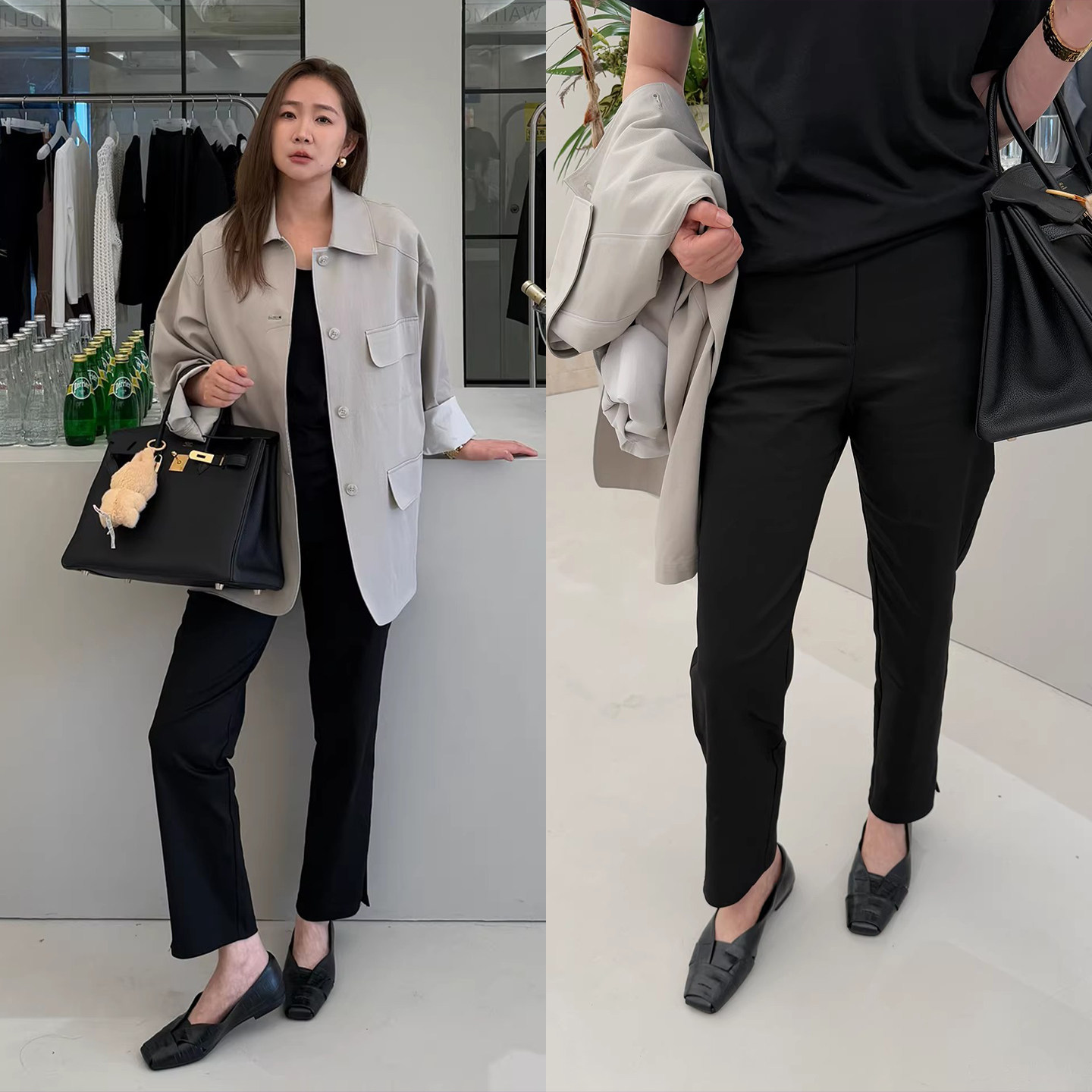 widelia陈姬儿春季紧身黑色休闲裤女百搭显瘦小直筒裤铅笔裤8060