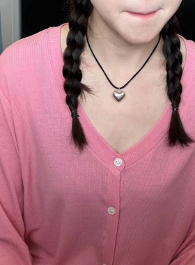 爱心吊坠项链女小众设计感
