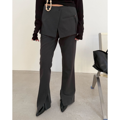 WAITMORE 2026春季韩系设计感屁帘两件套休闲裤时髦显瘦西裤5039