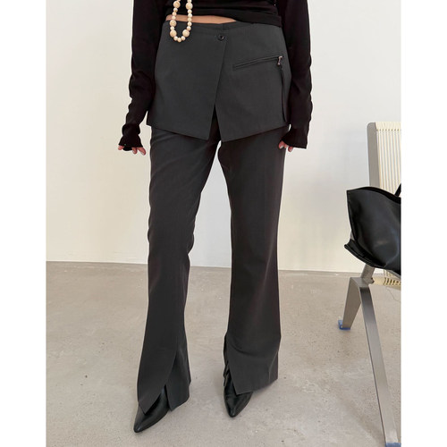 WAITMORE 2026春季韩系设计感屁帘两件套休闲裤时髦显瘦西裤5039