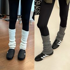 陈姬儿冬季灰色雪地靴堆堆袜保暖护膝袜针织长袜袜套小腿腿套8801