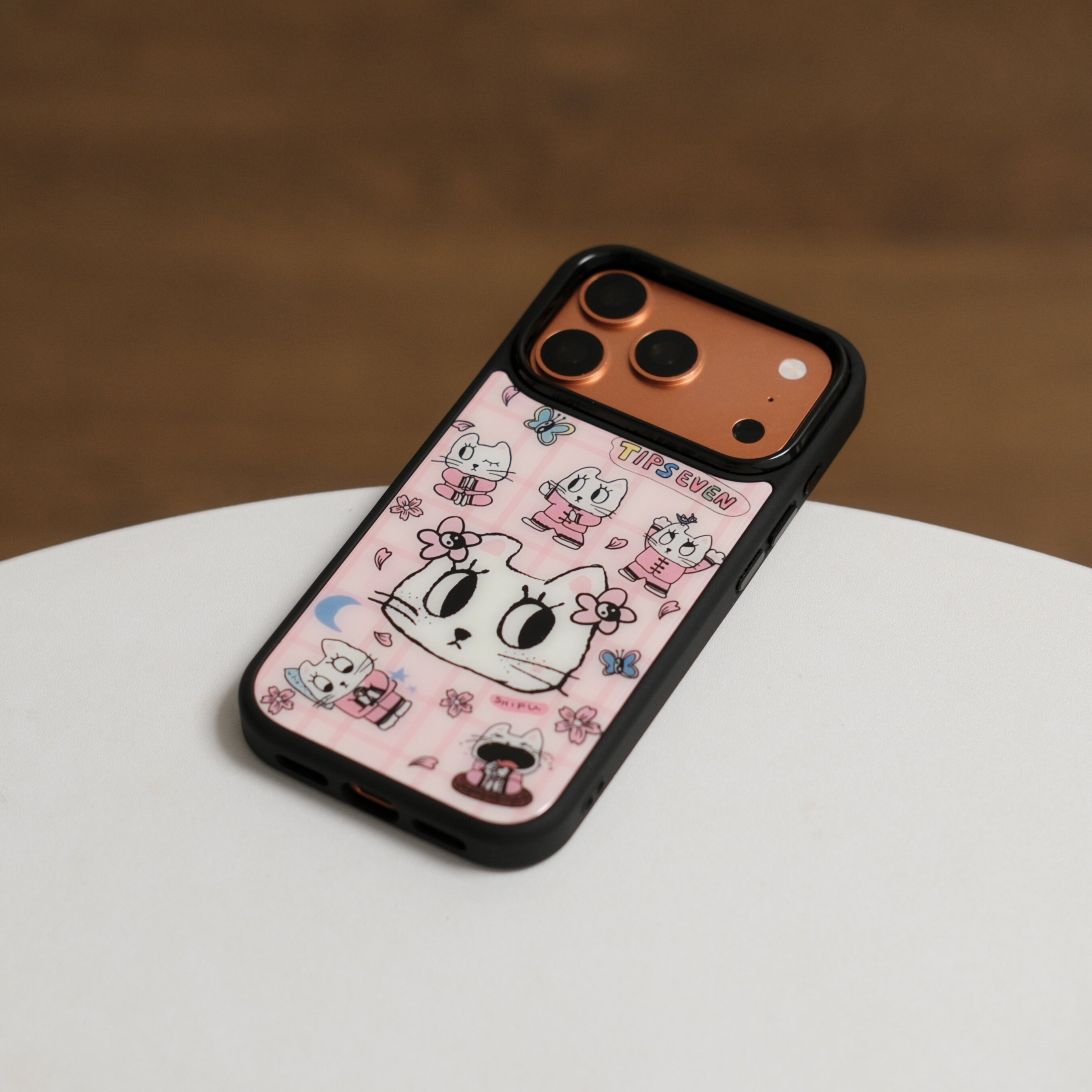 可爱卡通功夫小咪磨砂亚克力磁吸手机壳iPhone17promax手机壳16pro黑框软边15手机壳14pro全包16神甲壳