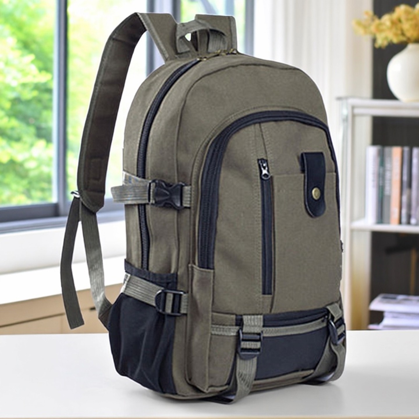 2025新款男士双肩包休闲旅行帆布背包大容量时尚双肩背包学生,箱包皮具/热销女包/男包,双肩背包,淘宝优惠券,粉丝福利购,淘宝优惠卷