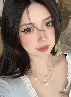 爆款钛钢叠戴爱心项链锁骨链女