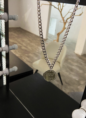 欧美小众设计感街拍情侣钛钢项链