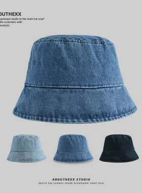 【7柒SEVEN】2024新款牛仔渔夫帽子女百搭夏季防紫外线遮阳帽户外