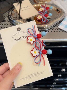 【7柒seven】甜美花朵蝴蝶结发夹刘海夹扎发碎发夹发饰