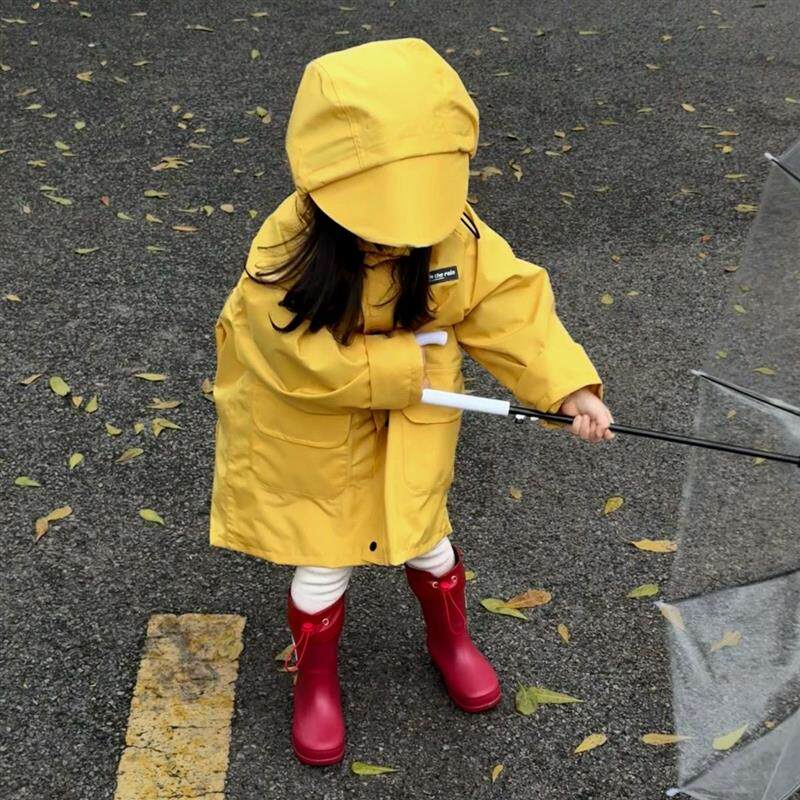 儿童雨衣中长款风衣连帽书包位防水上学生L宝宝雨披3-18岁校用