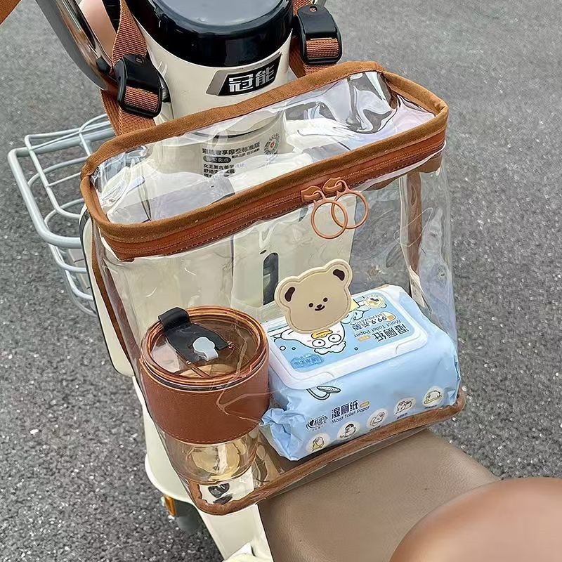 电动车前置物兜防水挂包通用大容量透明收纳袋雅迪置物神器防雨袋