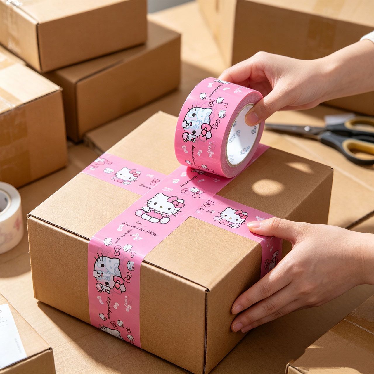 粉色HelloKitty卡通封箱