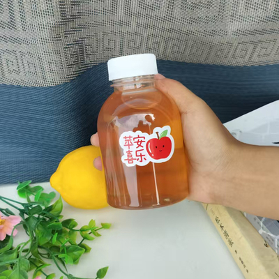 大口径330mlpet瓶透明塑料瓶果汁饮料瓶带盖子矮胖瓶奶茶杯小容量