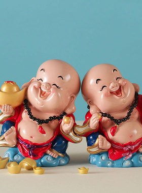 五福临门弥勒佛办公室桌面可爱