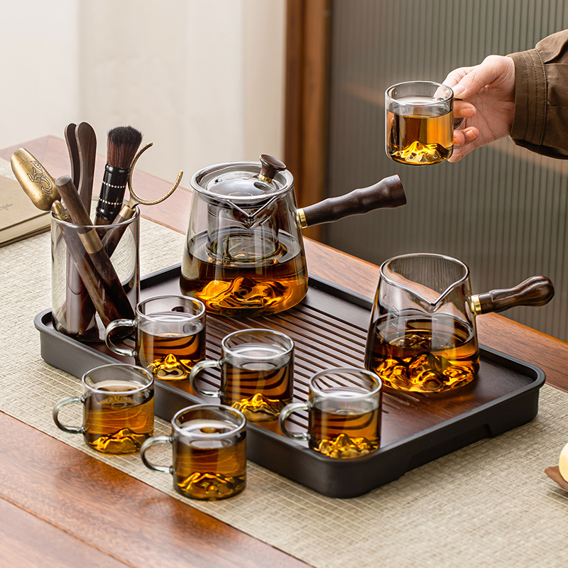 玻璃茶具套装家用茶盘办公室客厅2025新款功夫茶杯高档耐热泡茶壶