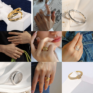 戒指清仓 高级小众戒指银色开口轻奢冷淡风指环