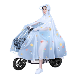 飘瑾雨衣电动车电瓶车女长款全身防暴雨加大透明成人外穿专用雨披