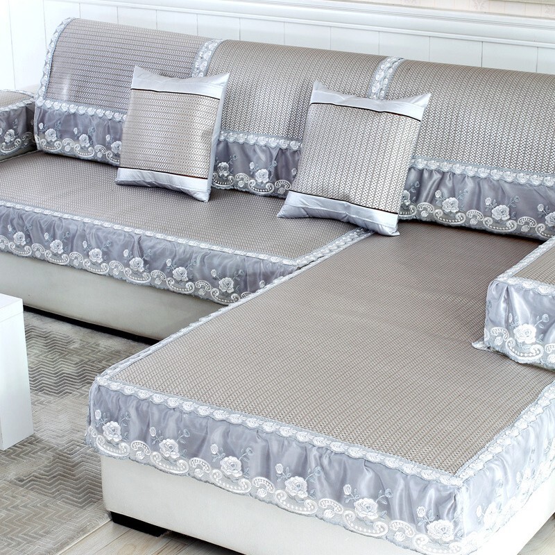 夏季冰丝凉垫藤席沙发垫夏天款凉席欧式防滑皮滕现代客厅沙发套罩