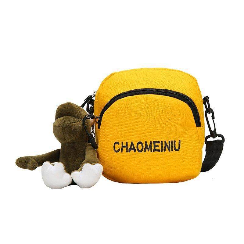 2024春季款字母帆布小包清新甜美少女单肩斜挎包学生时尚小圆包