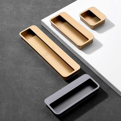 榻榻米内嵌长方形暗拉手简约柜门开槽隐形暗扣嵌入式隐藏扣手厂家