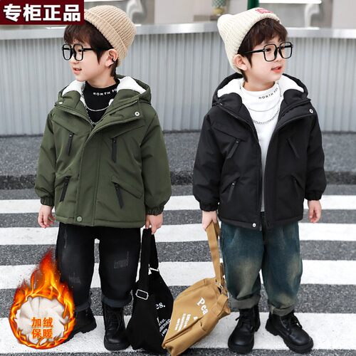 韩国AS品牌男童冬季加绒派克服深秋冬装韩版儿童加厚冲锋衣中小童