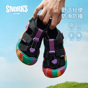 包头夏季 新款 软底沙滩鞋 SNORKS儿童凉鞋 男童鞋 子小男孩涉水溯溪鞋