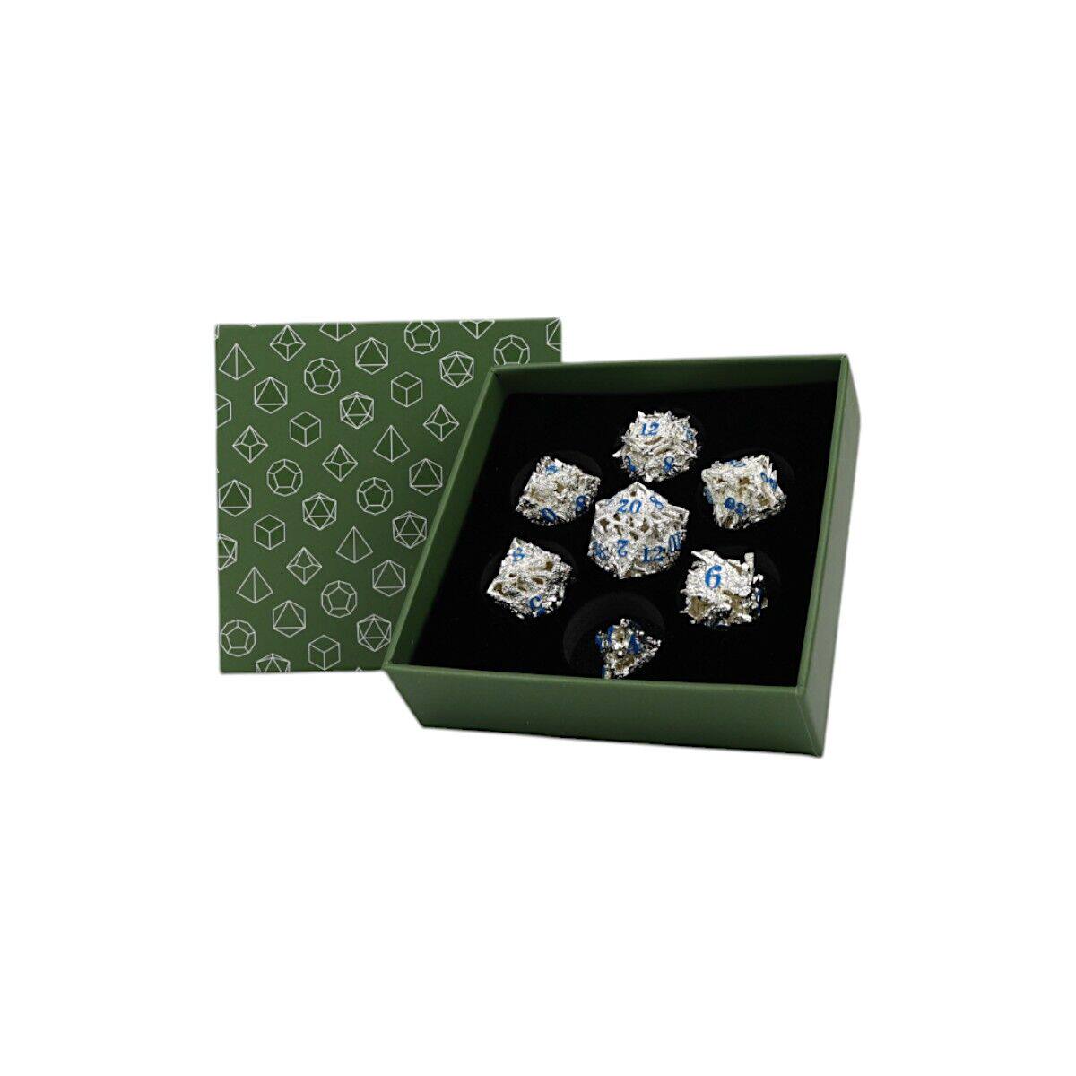 【桌游乱炖】LPG Dice Dragon Rage Dice Set Steel/Blue