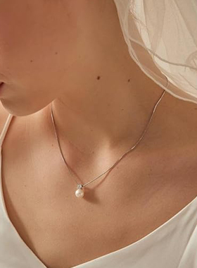 戴妃款爱迪生珍珠项链天然淡水珍珠吊坠轻奢小众