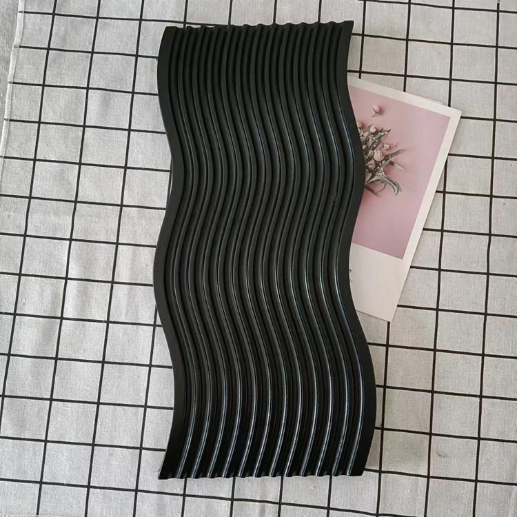 风拍摄道具木质玄关摆件黑色椭圆托盘高级感榉木下午茶点心盘